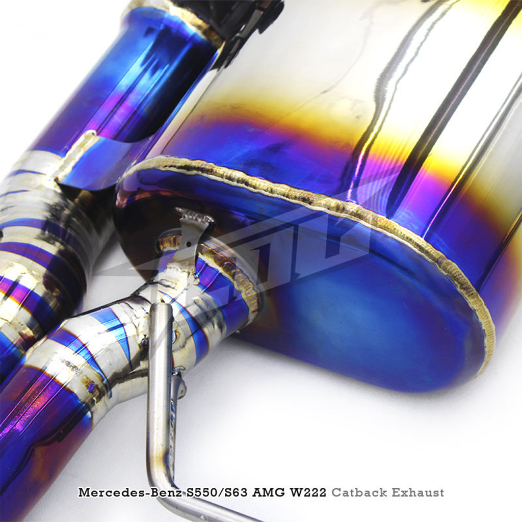 Titanium Valved Catback Exhaust System for Mercedes Benz S550 S500 S63 AMG W222 4.7T 5.5T - Bull Boost Performance