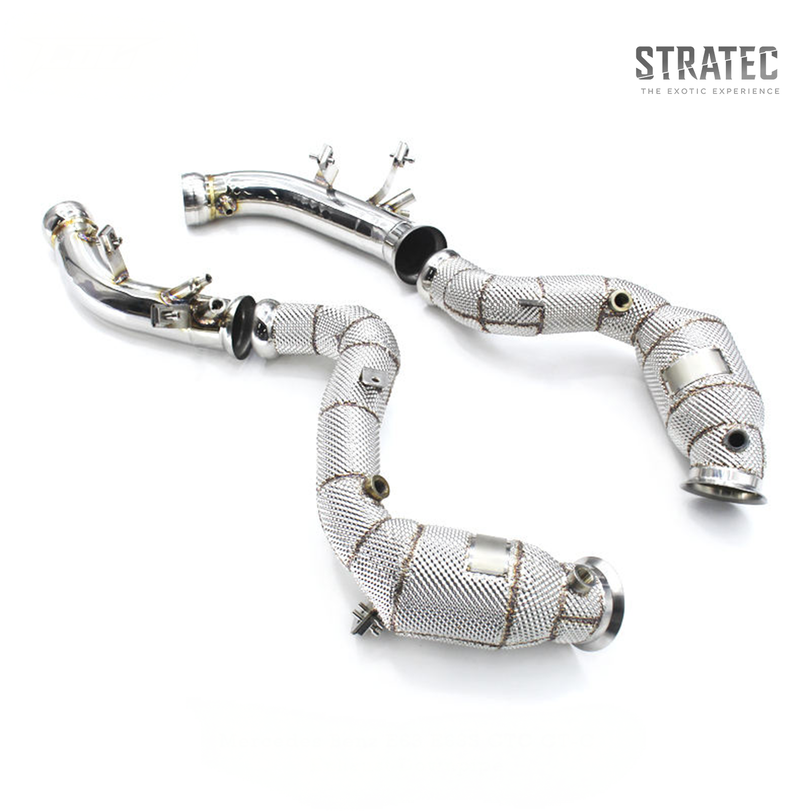 Custom 300 Cell Catted Downpipe Header System for Mercedes‑Benz E63 E63S AMG GT C 4.0TT - Bull Boost Performance