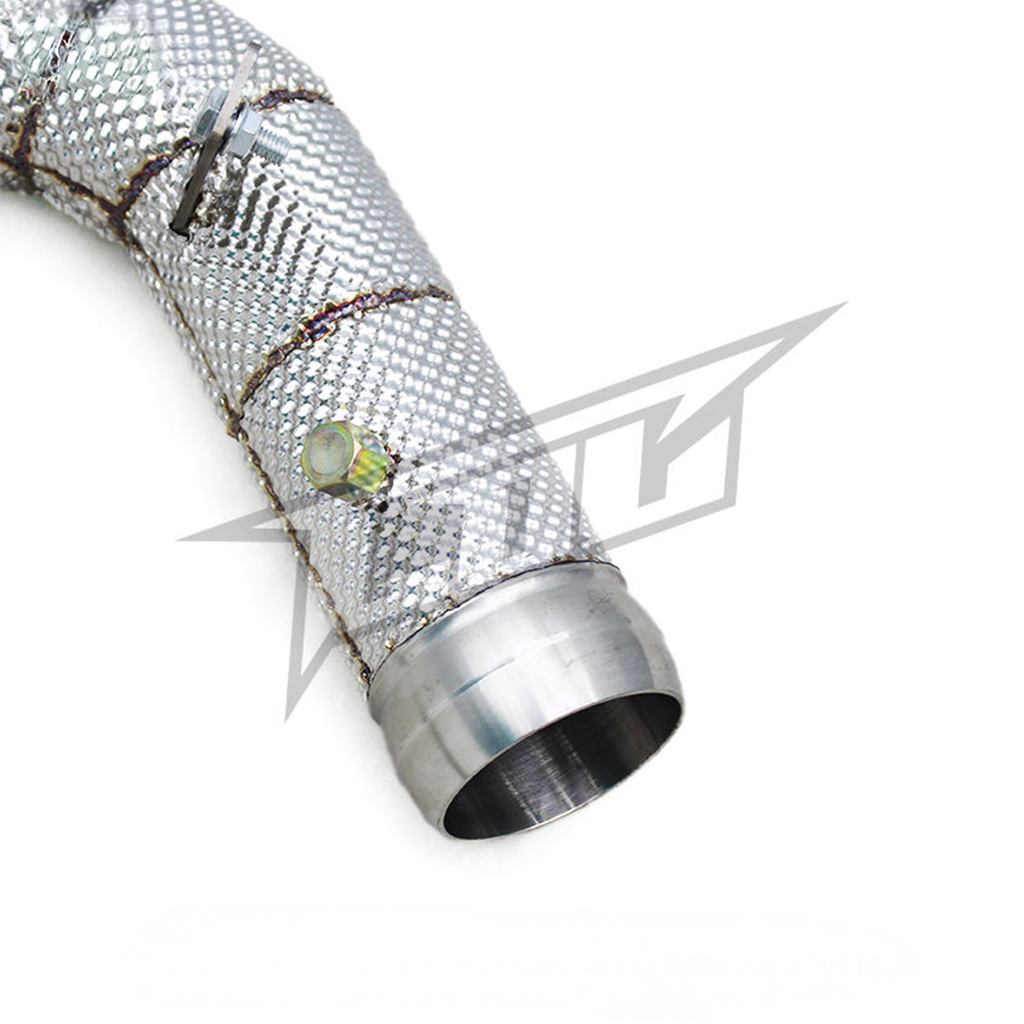 High‑Flow Downpipe with Heat Shield for Mercedes‑Benz E63 / E63S AMG W213 4.0TT - Bull Boost Performance
