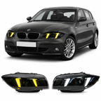 Dual Color LED Headlights Assembly for BMW 1 Series E82 E87 (2004–2011)