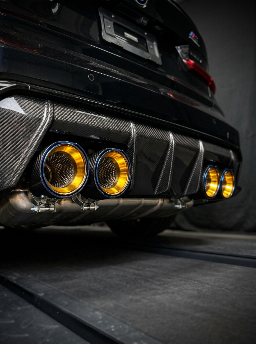 BMW 2/3/4 Series M2 M3 M4 G80 G81 G82 G87 Single Carbon Fiber Muffler Tip Set (2020+)