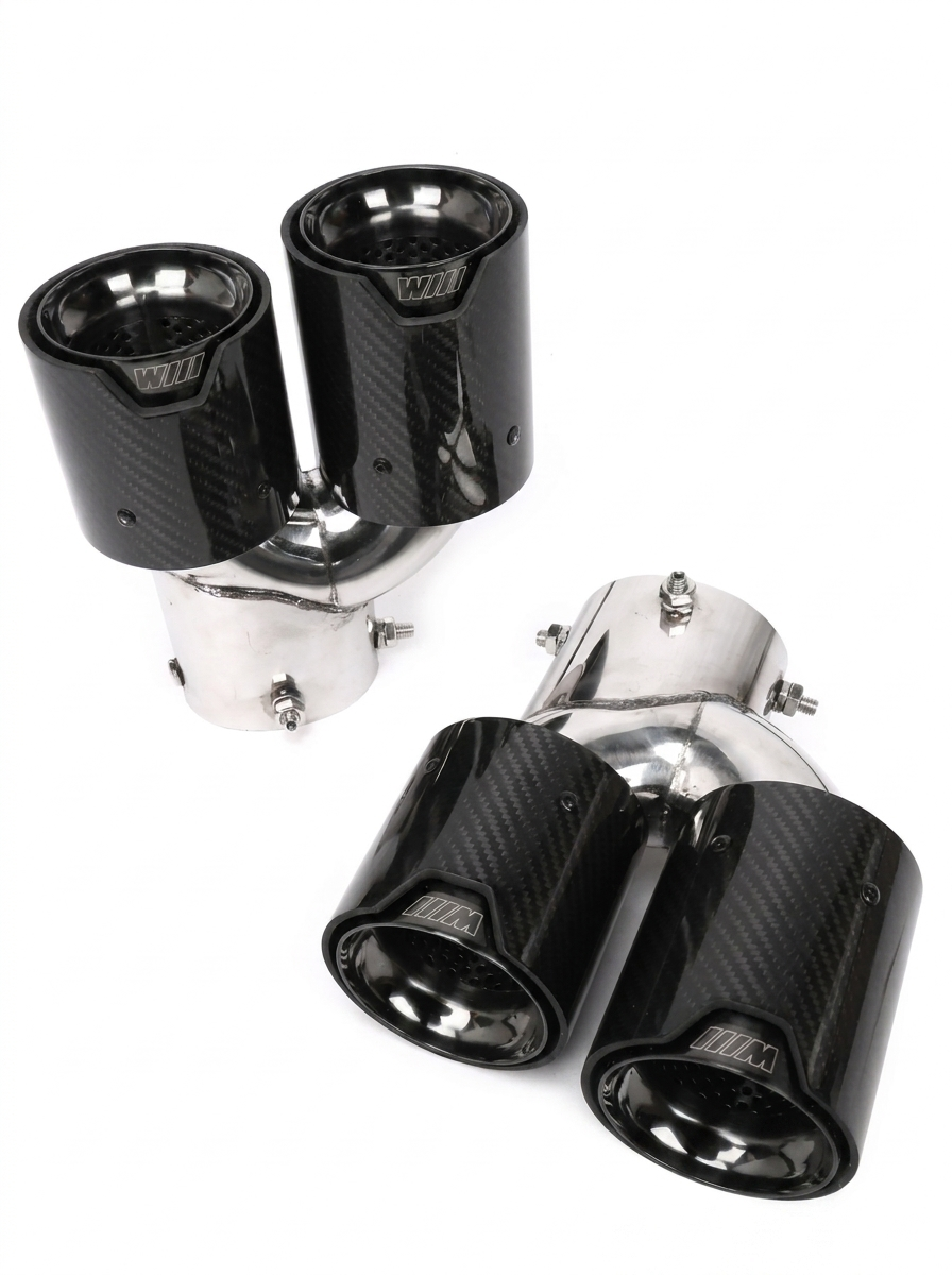BMW 2/3/4 Series G42 G20/G21 G23 Carbon Fiber Dual Muffler Tips (2019+)