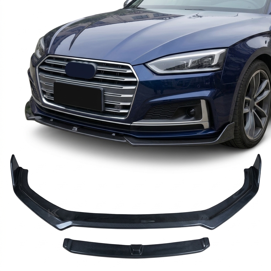 Audi A5 S-Line / S5 B9 Carbon Fiber M&L Style Front Bumper Diffuser Lip 2017 - 2019