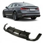 Audi A5 S-Line / S5 B9 Coupe & Sedan Carbon Fiber Gloss Black Rear Bumper Diffuser 2017 - 2019