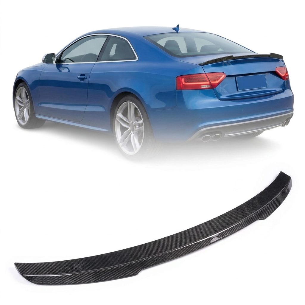 Audi A5 S-Line / S5 B8.5 Facelift Sedan Carbon Fiber Gloss Black Rear Trunk Boot Spoiler Wing 2012 - 2016
