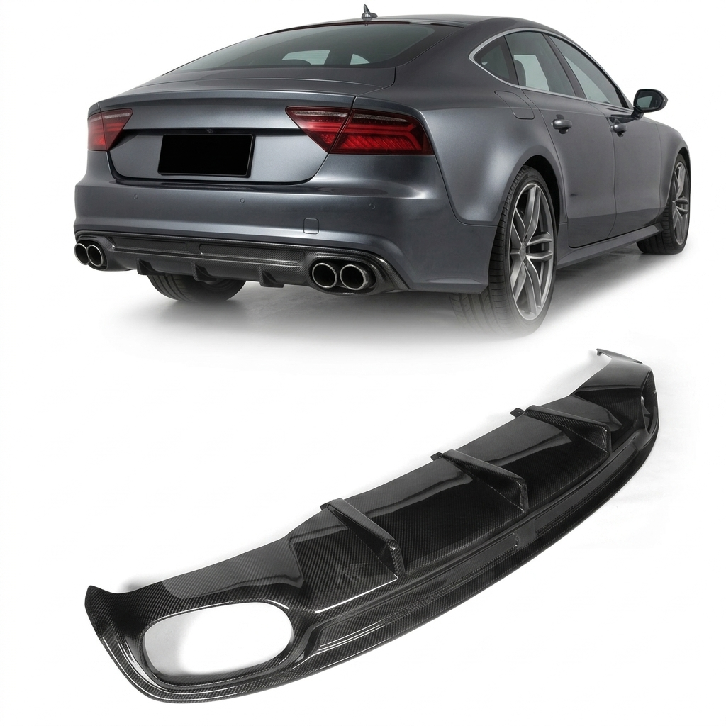 Audi A7 S-Line Sportback Carbon Fiber Rear Bumper Boot Diffuser 2013 - 2014