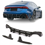 Audi RS7 C8 Sportback 4-Door Dry Carbon Fiber Rear Bumper Lip With Big Fins 2020 - 2021