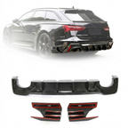 Audi RS6 / A6 C8 Avant Wagon Dry Carbon Fiber JC Design Rear Bumper Diffuser 2019 - 2021