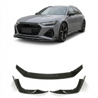 Audi RS6 C8 Avant Wagon Pre-Preg Dry Carbon Fiber Front Bumper Lip Spoiler 2019 - 2021