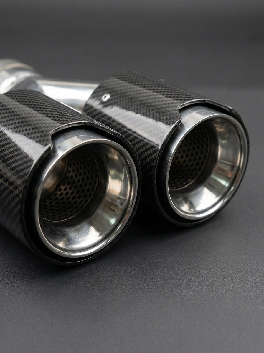 BMW M Power Universal Fit Carbon Fiber Dual Muffler Tips