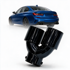 BMW 2/3/4 Series G42 G20/G21 G23 Black Stainless Steel Dual Muffler Tip (2019+)