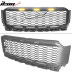 2021-2023 Ford F-150 Grill R Style Front Mesh Car Grille w/ LED ABS