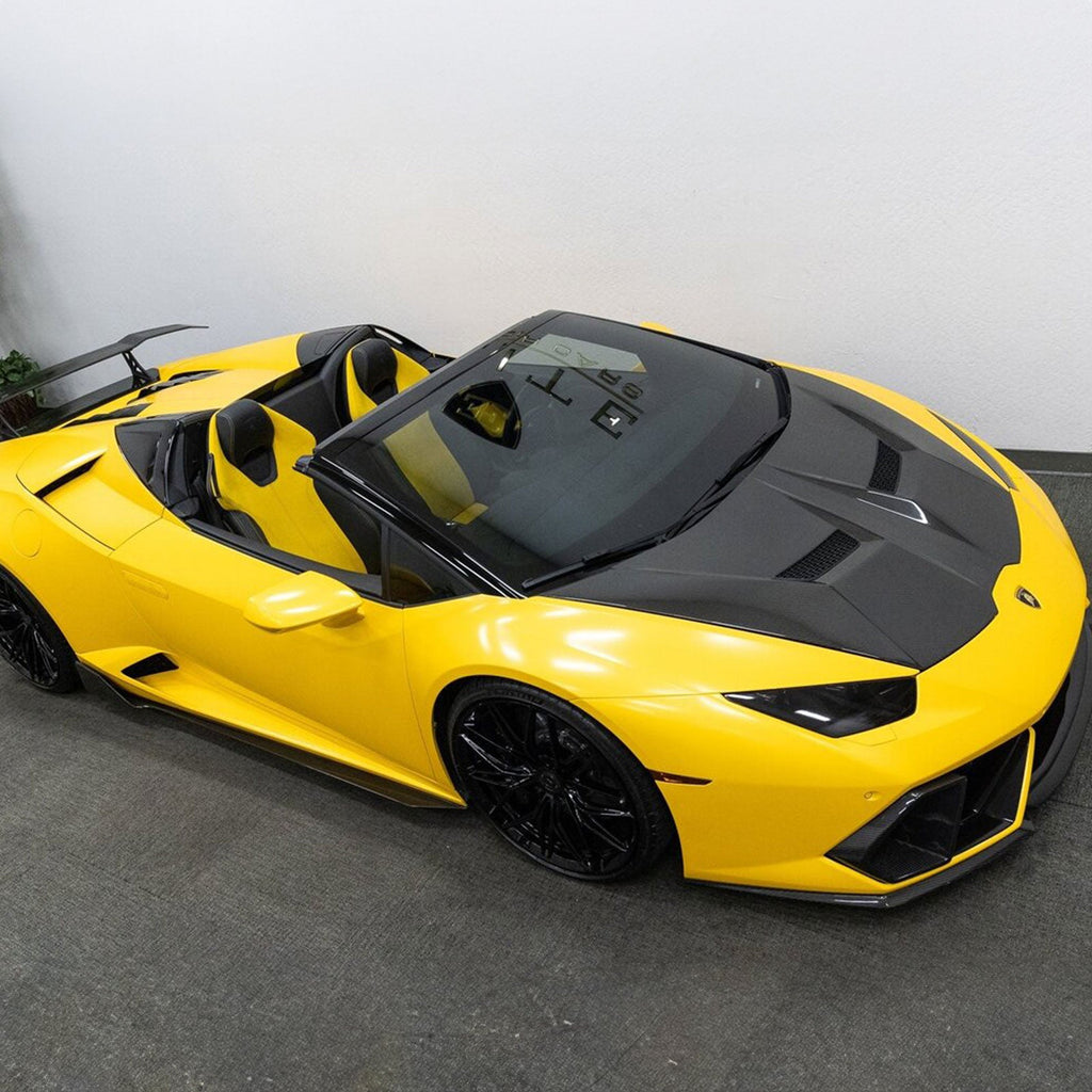 V Style Carbon Fiber Vented Hood for Lamborghini Huracan LP 610 580 EVO - Bull Boost Performance
