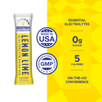 Lemon-Lime Electrolyte Mix – Zero Sugar Premium Electrolyte Stick Packs (30 Sticks)