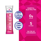 Mixed Berry Electrolyte Mix – Zero Sugar Premium Electrolyte Stick Packs (30 Sticks)