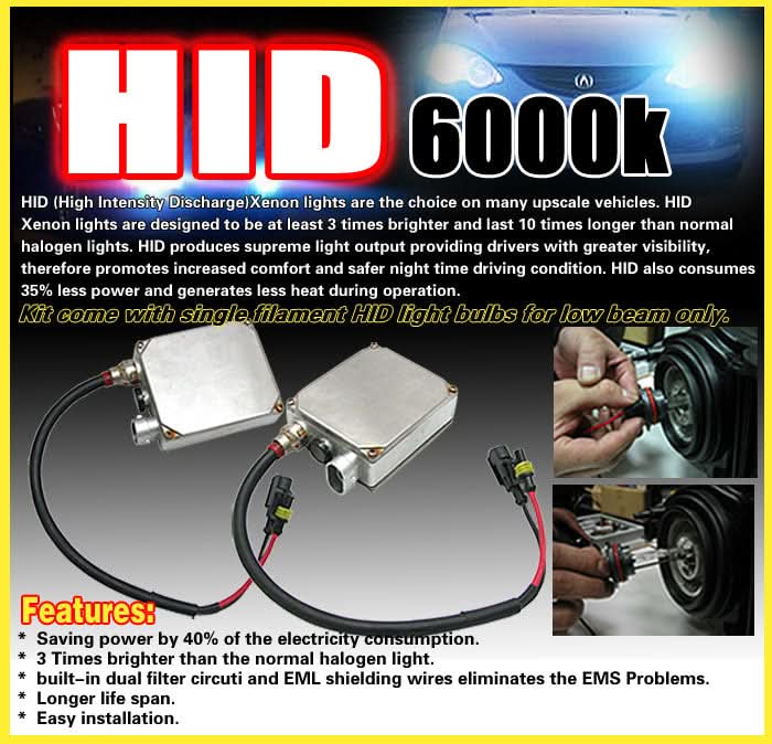 6000K Hid Fit Honda Civic 09-11 Sedan Yellow Lens Fog Lights Kit RH LH