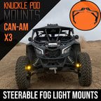 Can Am Maverick X3 Steerable Knuckle Pod Light Mounts (2017-2022) By Gatekeeper Off-Road