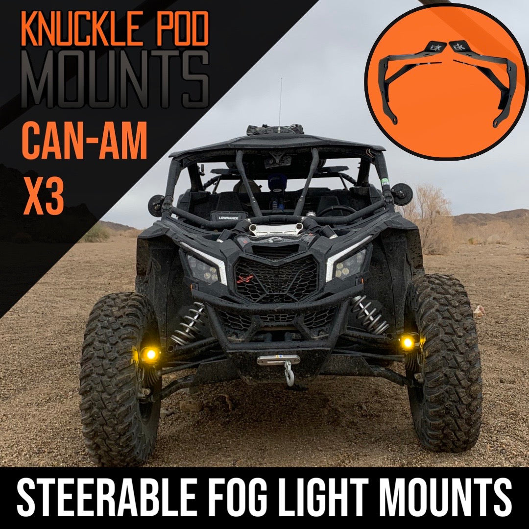 Can Am Maverick X3 Steerable Knuckle Pod Light Mounts (2017-2022) By Gatekeeper Off-Road