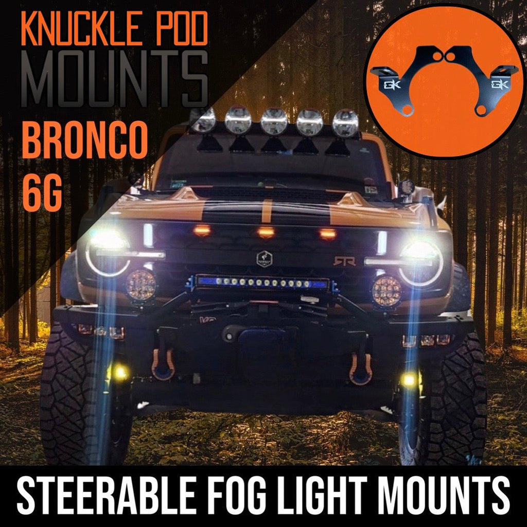 Ford Bronco Steerable Knuckle Pod Light Mounts (2021+) By Gatekeeper Off-Road