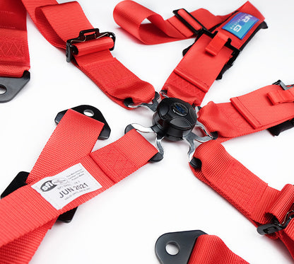 NRG 5PT 3in. Seat Belt Harness / Cam Lock - Red