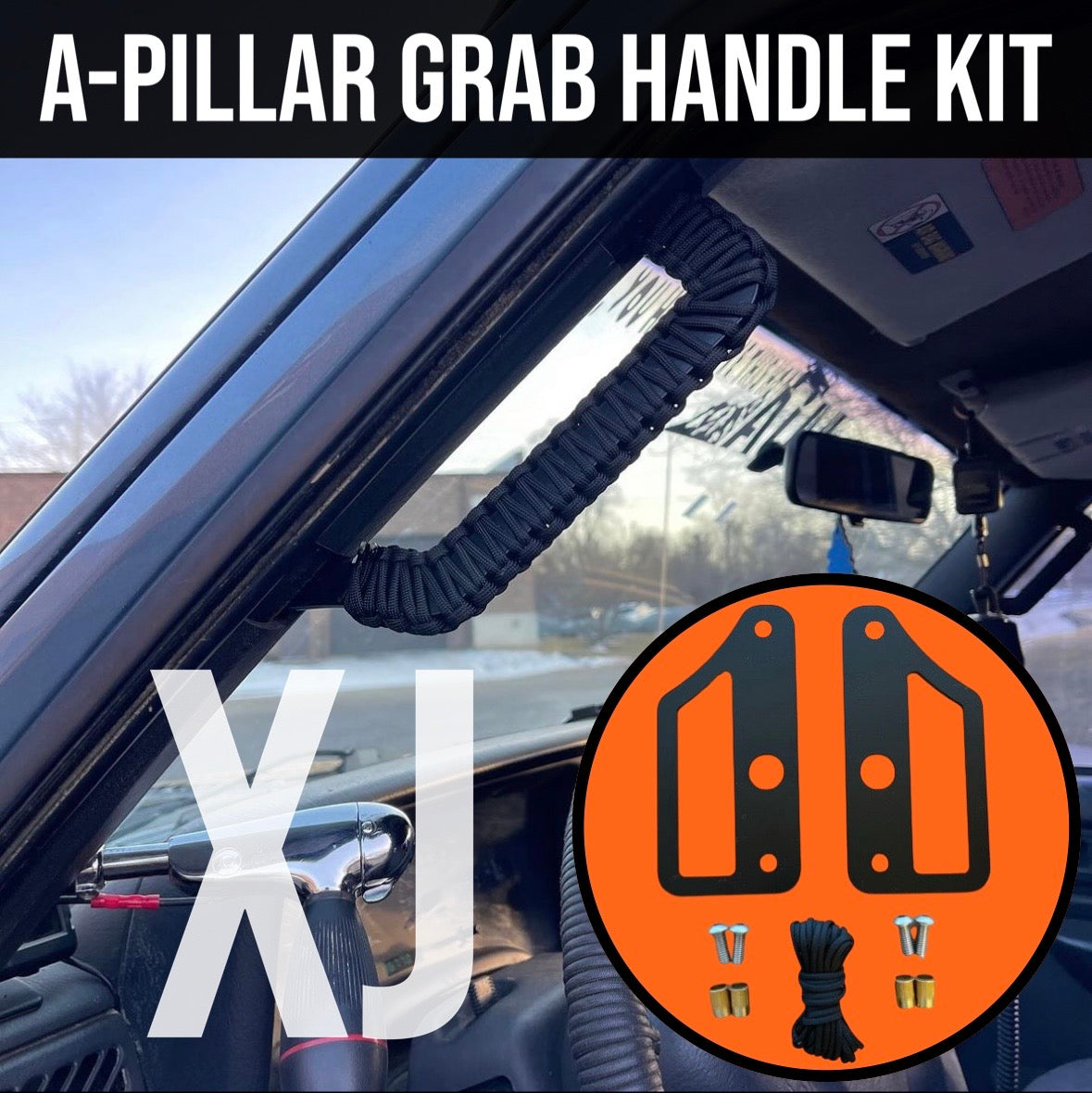 A Pillar Grab Handle Kit for Jeep XJ Cherokee By Gatekeeper Off-Road