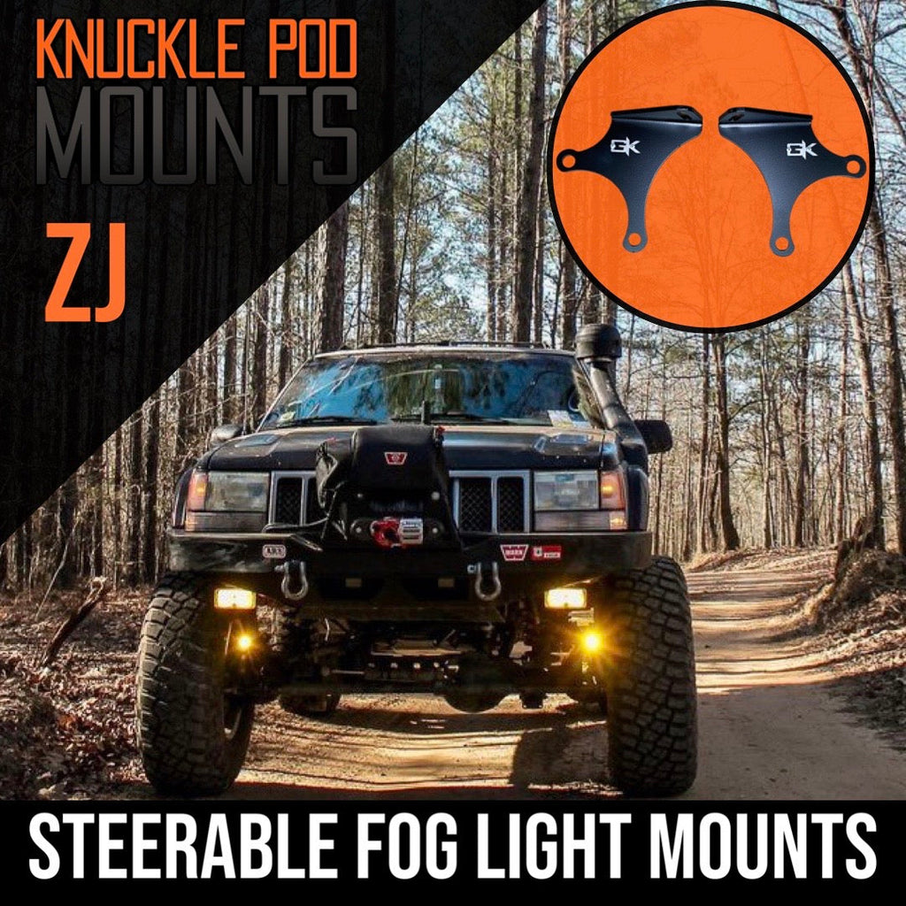 Jeep TJ XJ YJ ZJ Steerable Knuckle Pod Light Mounts (1984-2006 Wrangler/Cherokee) By Gatekeeper Off-Road