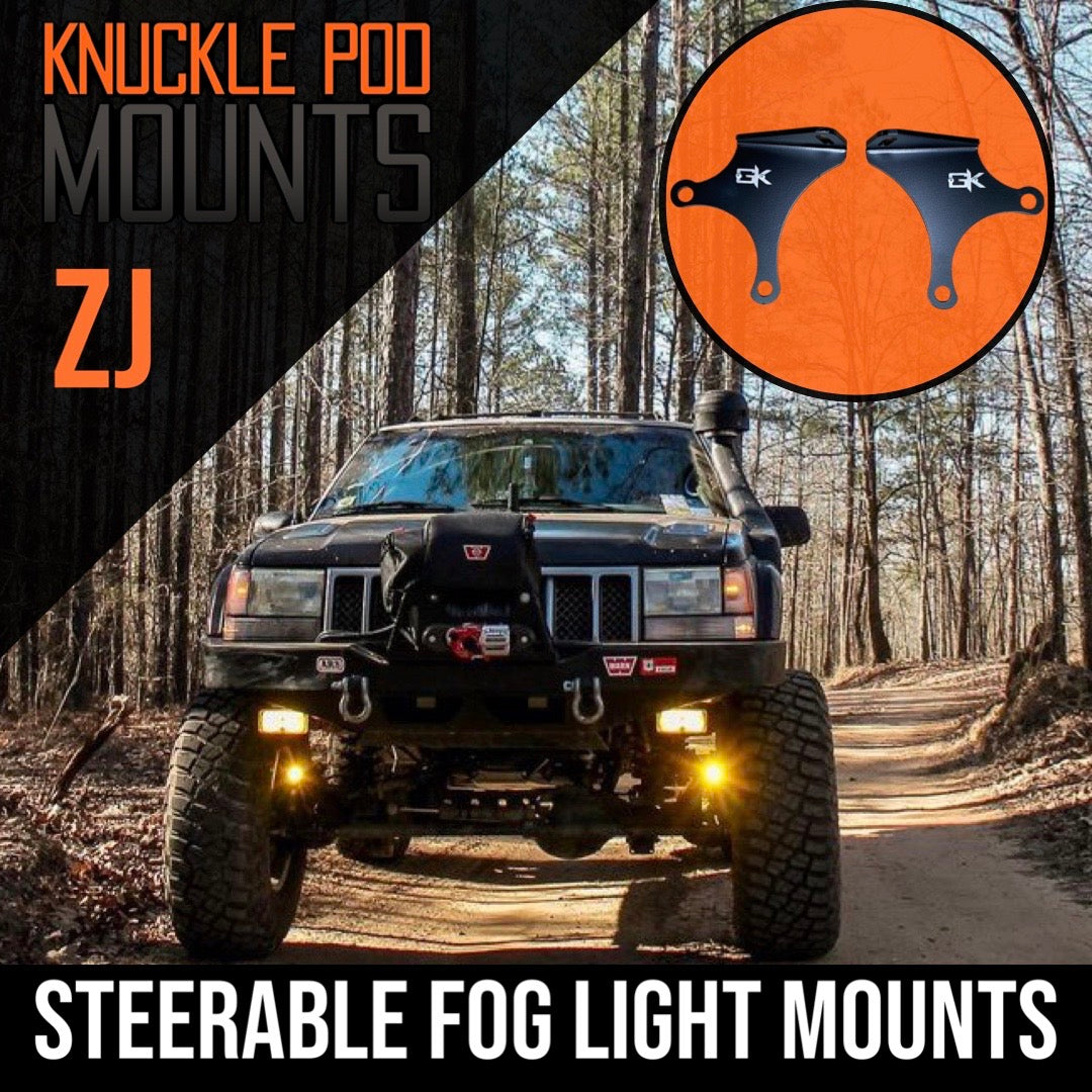 Jeep TJ XJ YJ ZJ Steerable Knuckle Pod Light Mounts (1984-2006 Wrangler/Cherokee) By Gatekeeper Off-Road