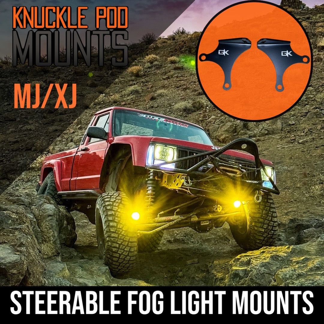 Jeep TJ XJ YJ ZJ Steerable Knuckle Pod Light Mounts (1984-2006 Wrangler/Cherokee) By Gatekeeper Off-Road