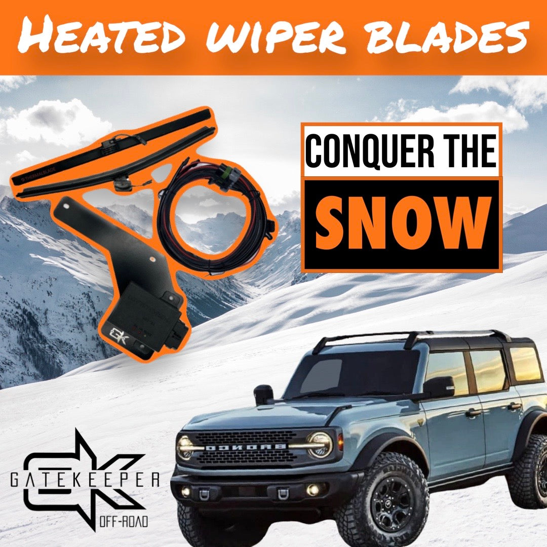 2021-2023+ Ford Bronco Heated Wiper Blades with Installation Brackets By Gatekeeper Off-Road