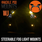 Jeep WJ Grand Cherokee Steerable Knuckle Pod Light Mounts (1999-2004) By Gatekeeper Off-Road