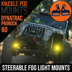DynaTrac Prorock 60 Steerable Knuckle Pod Light Mounts By Gatekeeper Off-Road