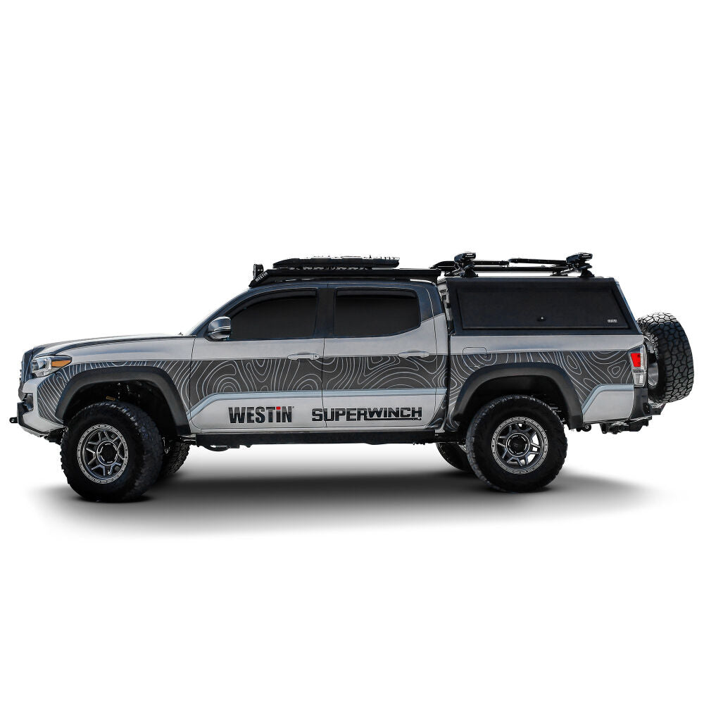 Westin EXP Truck Cap w/Sliding FR Glass COMPLETE KIT AS + BS (16-23 Toyota Tacoma 5.2ft. Bed)