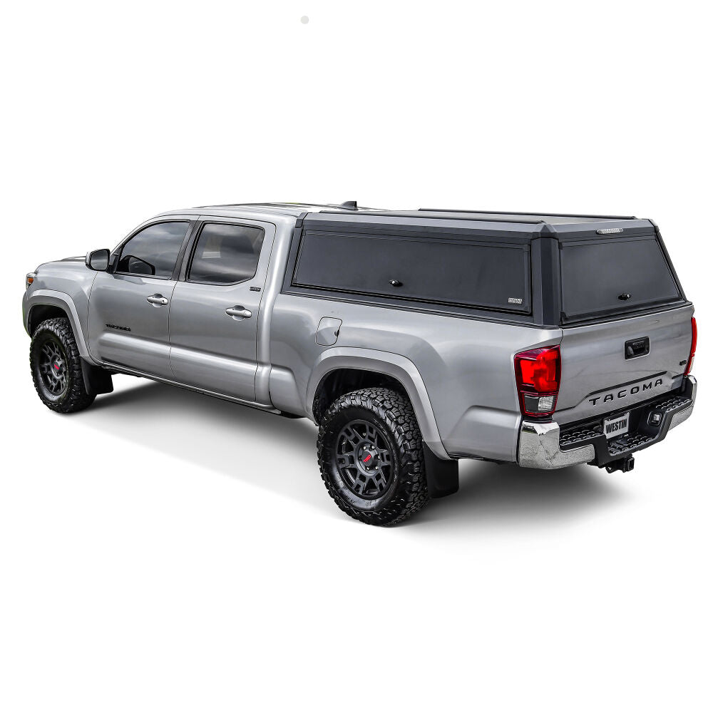 Westin EXP Truck Cap w/Sliding FR Glass COMPLETE KIT AS + BS (16-23 Toyota Tacoma 6ft. Bed) - Black