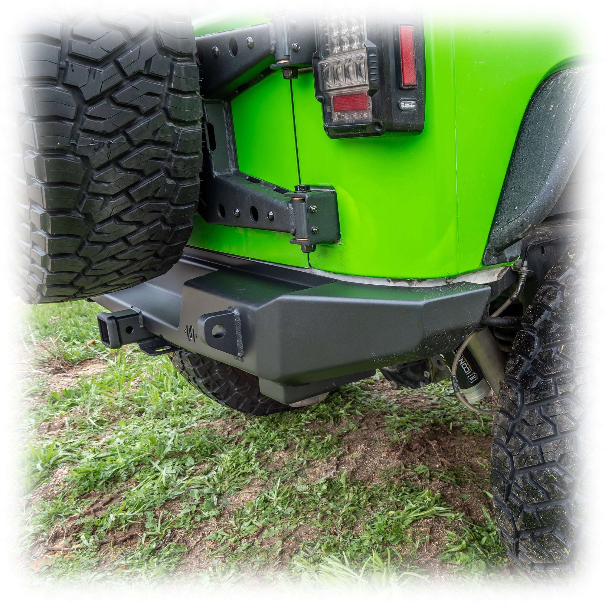 Turn Offroad Rear Bumper with Hitch Receiver for Jeep Wrangler JK
