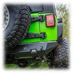Turn Offroad Rear Bumper with LED Pod Lights and Hitch Receiver for Jeep Wrangler JK
