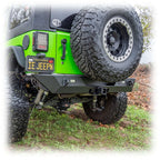 Turn Offroad Angled Rear Bumper with LED Pod Lights and Hitch Receiver for Jeep Wrangler JK