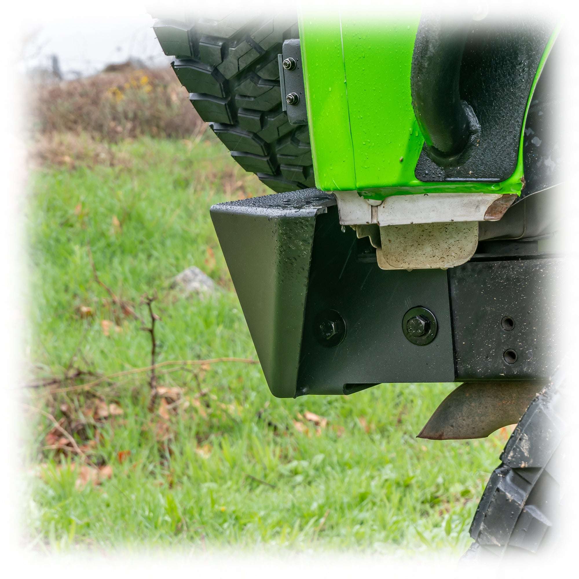 Turn Offroad Angled Rear Bumper with LED Pod Lights and Hitch Receiver for Jeep Wrangler JK