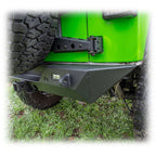 Turn Offroad Angled Rear Bumper with LED Pod Lights and Hitch Receiver for Jeep Wrangler JK