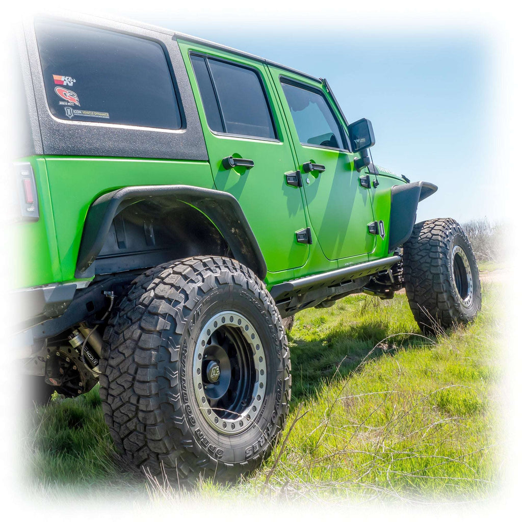 Turn Offroad Rock Slider Steps with Frame-Mount System for Jeep Wrangler JK 4-Door