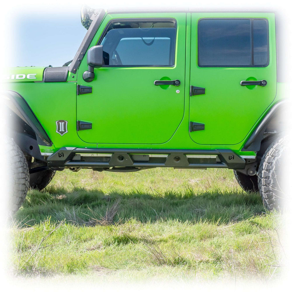 Turn Offroad Rock Sliders with Frame-Mount System for Jeep Wrangler JK 4-Door