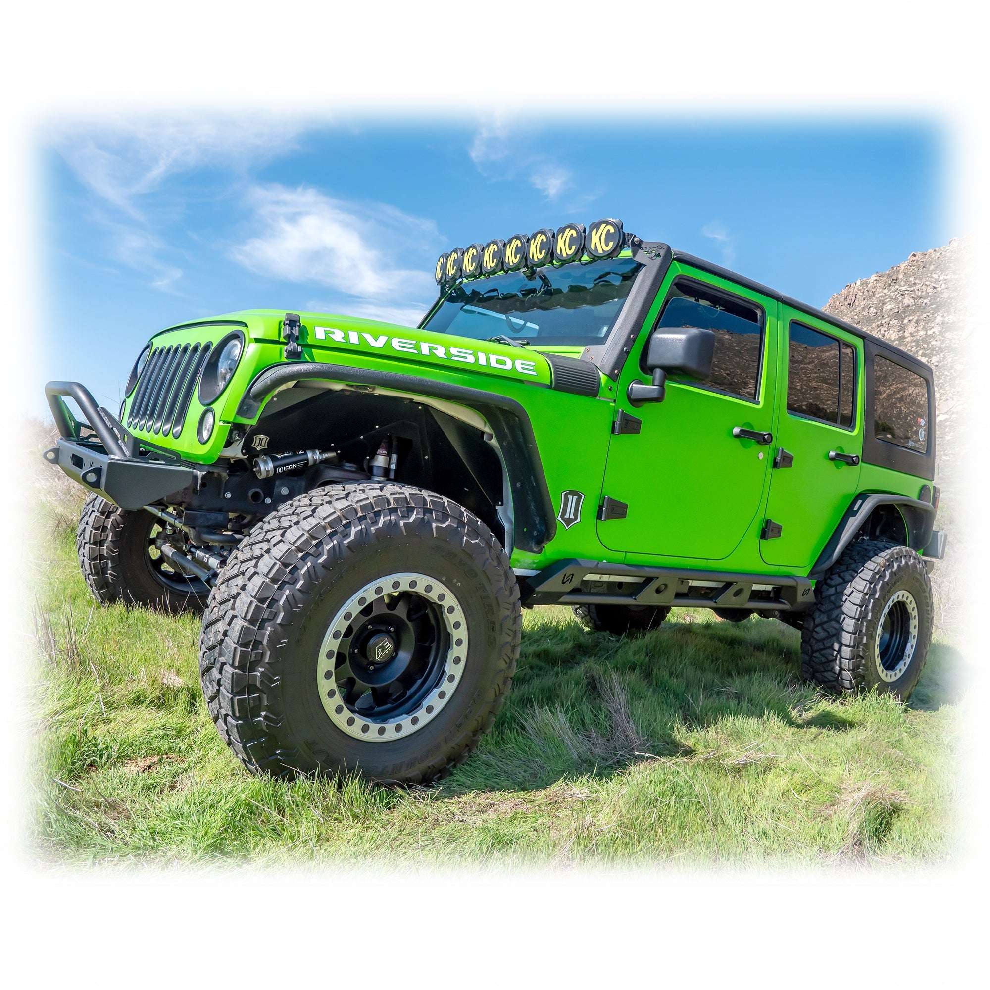 Turn Offroad Rock Sliders with Frame-Mount System for Jeep Wrangler JK 4-Door
