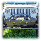 Turn Offroad Front Bumper with Bolt-On Bull Bar and Skid Plate for Jeep Wrangler JK, JL, and Gladiator JT