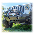 Turn Offroad Front Bumper with Bolt-On Bull Bar and Skid Plate for Jeep Wrangler JK, JL, and Gladiator JT