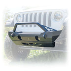 Turn Offroad Front Bumper with Bolt-On Bull Bar and Skid Plate for Jeep Wrangler JK, JL, and Gladiator JT