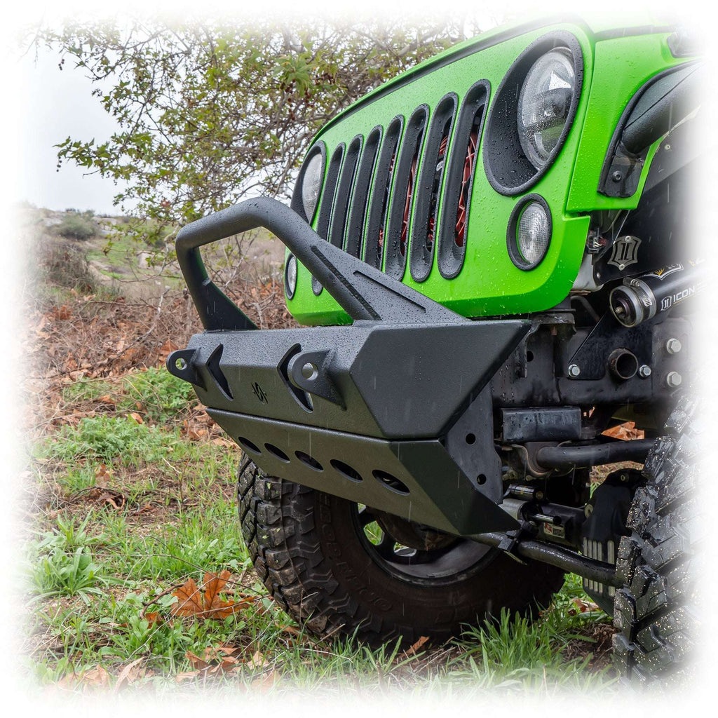 Turn Offroad Front Bumper with Full Skid Plate for Jeep Wrangler JK, JL, and Gladiator JT