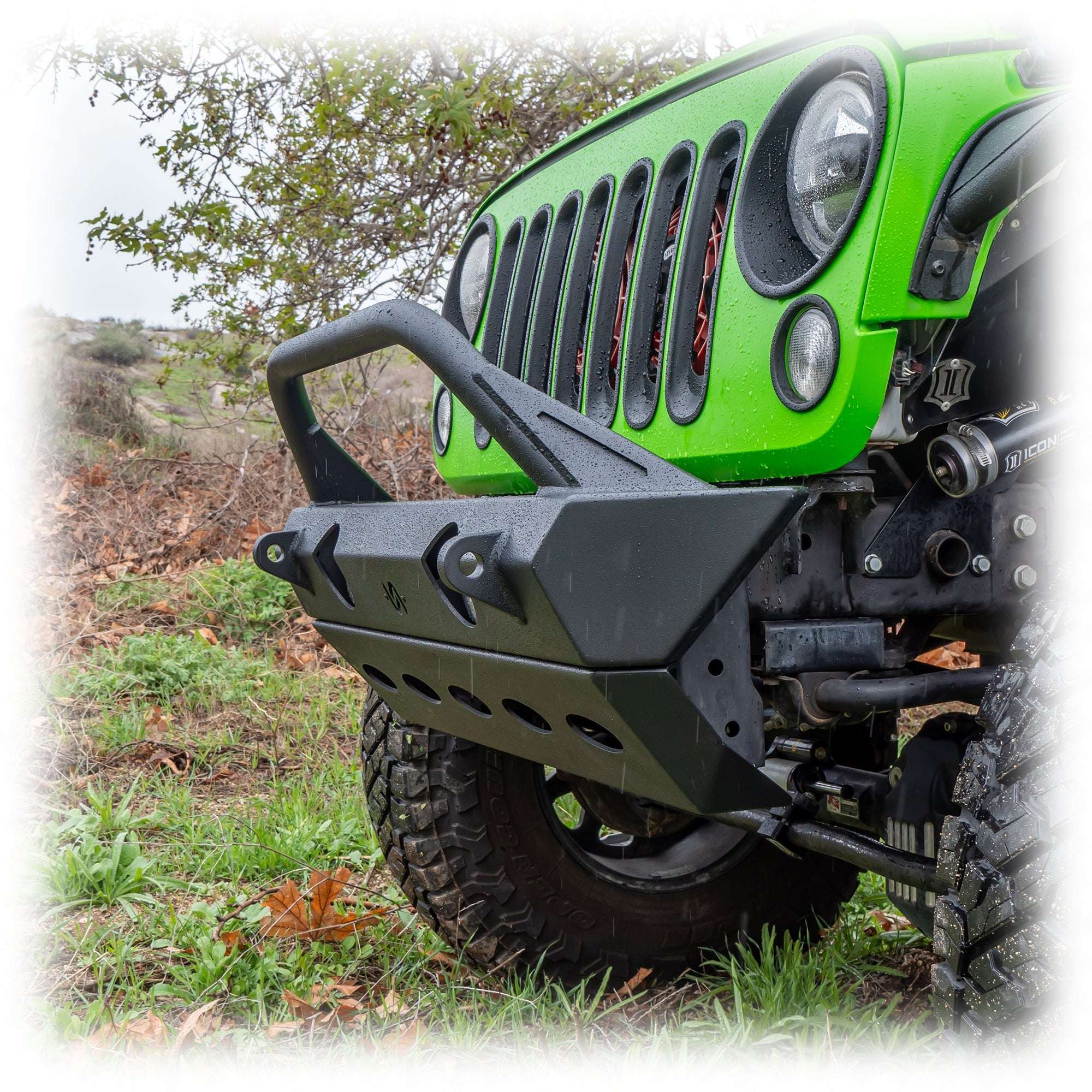 Turn Offroad Front Bumper with Full Skid Plate for Jeep Wrangler JK, JL, and Gladiator JT
