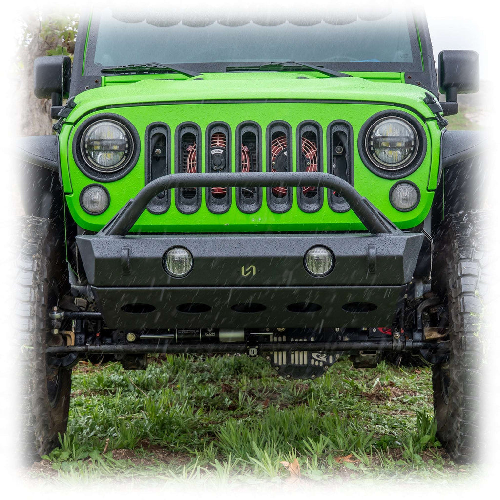 Turn Offroad Front Bumper with Full Skid Plate for Jeep Wrangler JK, JL, and Gladiator JT