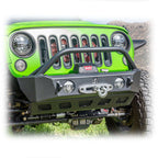 Turn Offroad Front Bumper with Skid Plate and Recessed Winch Mount for Jeep Wrangler JK, JL, and Gladiator JT