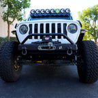 Turn Offroad Front Bumper with Welded Bull Bar and Skid Plate for Jeep Wrangler JK, JL, and Gladiator JT