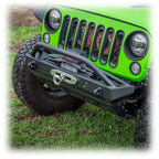 Turn Offroad Front Bumper with Welded Bull Bar and Skid Plate for Jeep Wrangler JK, JL, and Gladiator JT